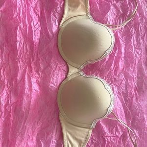 DKNY Luxe Balconette Bra emphasizes natural cleavage. Wider set straps.